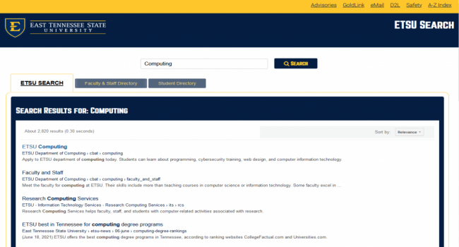 ETSU Search Application